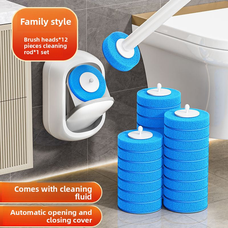 Hands-Free Disposable Toilet Brush System , Wall Mounted Deep Cleaning Kit