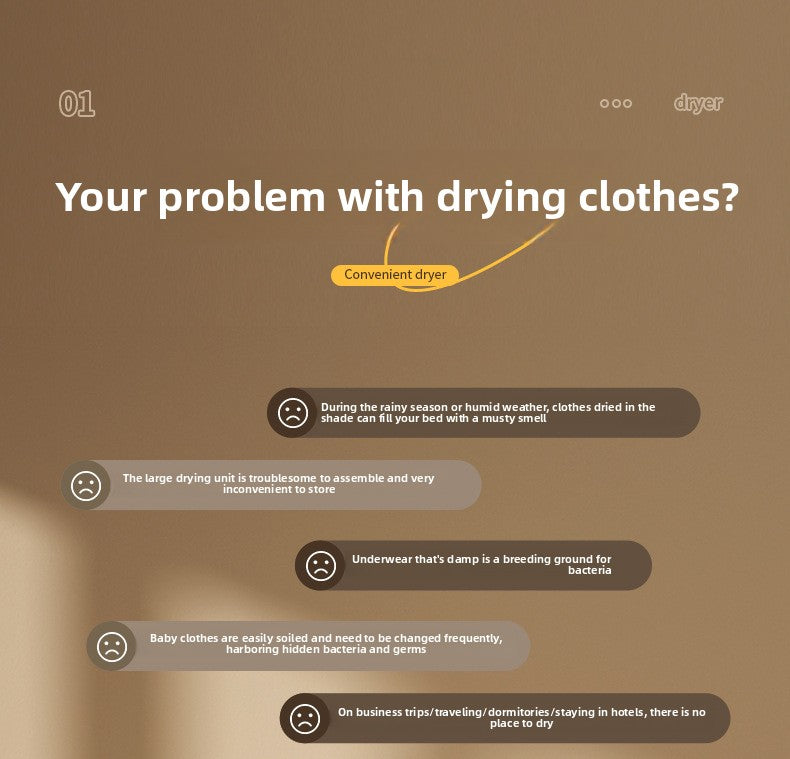 Portable Foldable Clothes Dryer , Compact Travel Dryer for Quick & Easy Drying