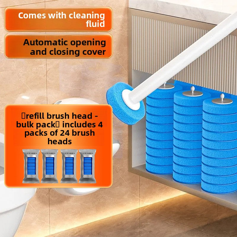 Hands-Free Disposable Toilet Brush System , Wall Mounted Deep Cleaning Kit