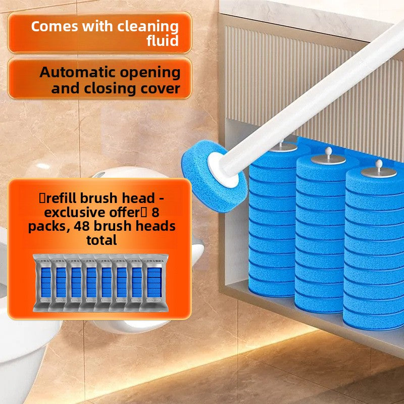 Hands-Free Disposable Toilet Brush System , Wall Mounted Deep Cleaning Kit