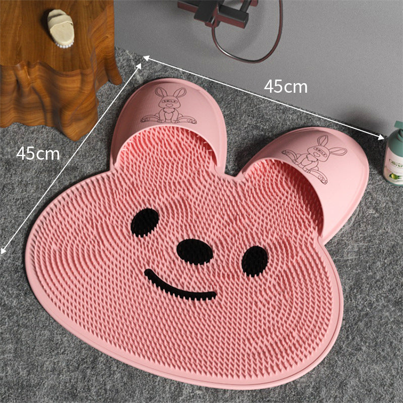 Non-Slip Shower Massage Mat , Silicone Foot Scrubber & Bath Spa Mat