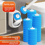 Sistema de escobilla de baño desechable manos libres, kit de limpieza profunda montado en la pared