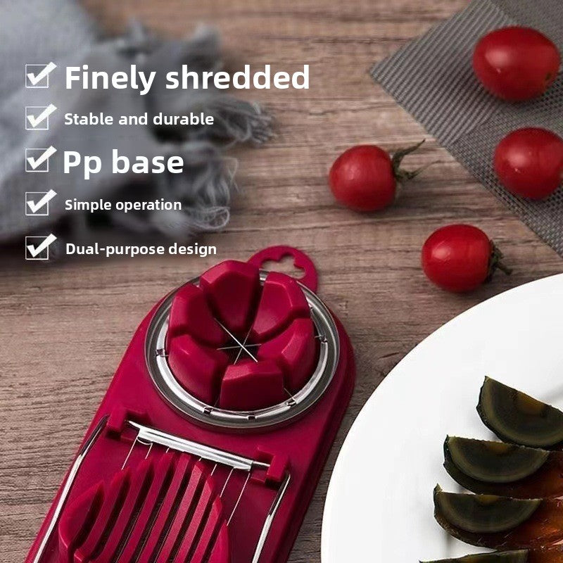 Rebanador de huevos y separador de yemas 2 en 1, herramienta de cocina de acero inoxidable