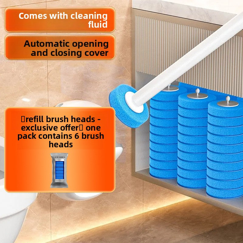 Hands-Free Disposable Toilet Brush System , Wall Mounted Deep Cleaning Kit