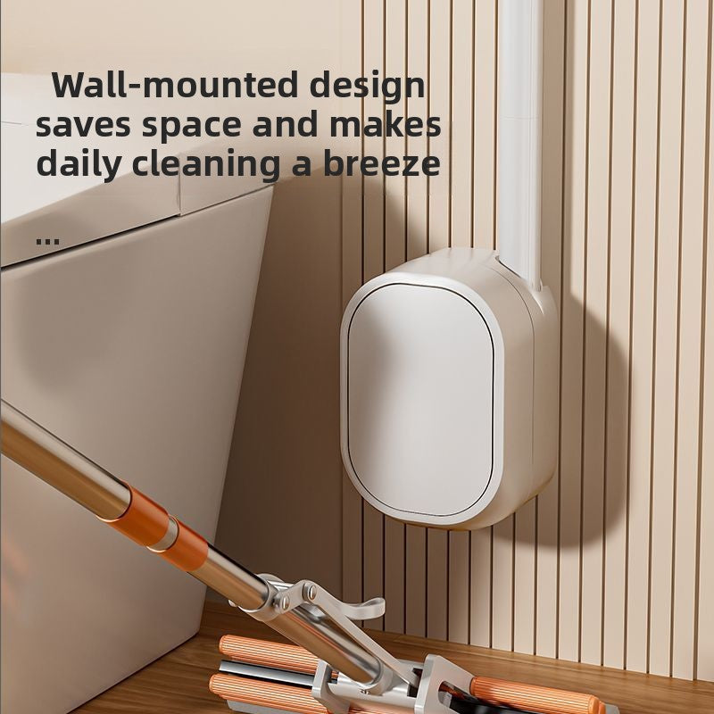 Hands-Free Disposable Toilet Brush System , Wall Mounted Deep Cleaning Kit