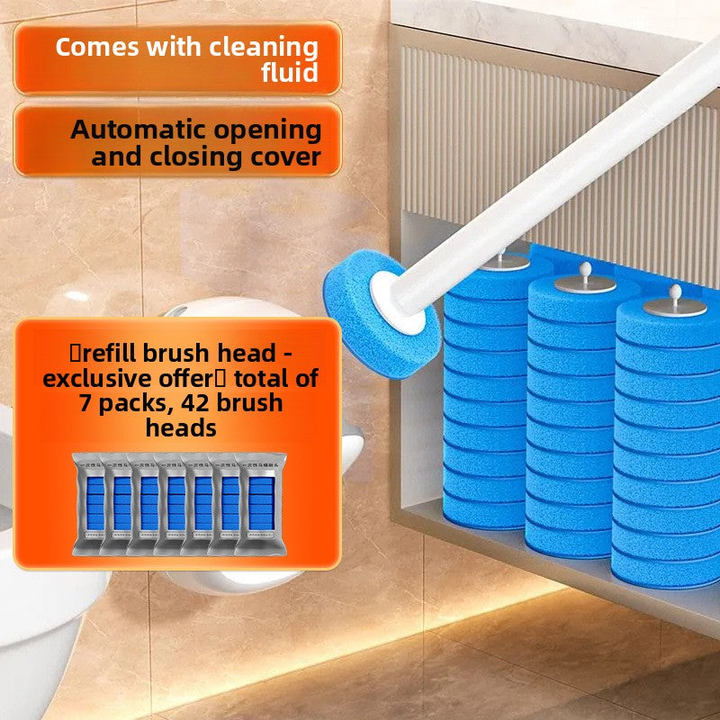 Hands-Free Disposable Toilet Brush System , Wall Mounted Deep Cleaning Kit